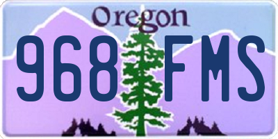 OR license plate 968FMS