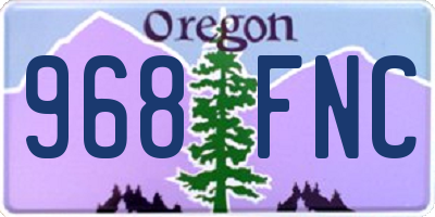 OR license plate 968FNC
