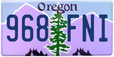 OR license plate 968FNI