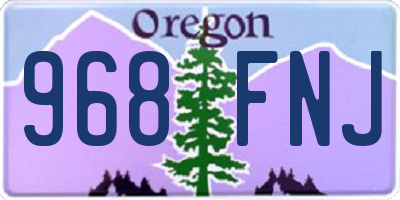 OR license plate 968FNJ