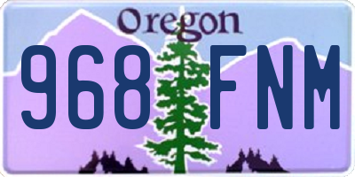 OR license plate 968FNM