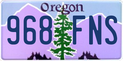 OR license plate 968FNS