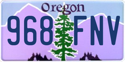OR license plate 968FNV