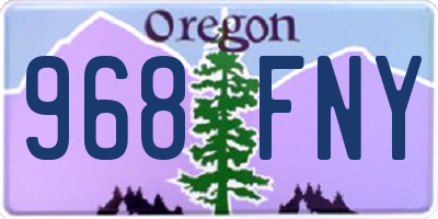 OR license plate 968FNY