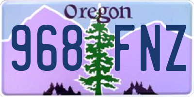 OR license plate 968FNZ
