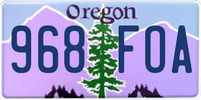 OR license plate 968FOA