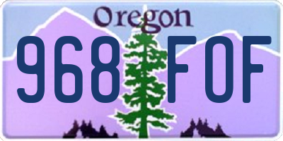 OR license plate 968FOF