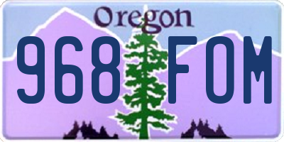 OR license plate 968FOM