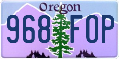 OR license plate 968FOP