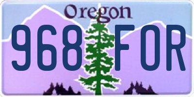 OR license plate 968FOR
