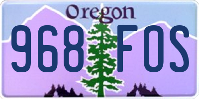 OR license plate 968FOS