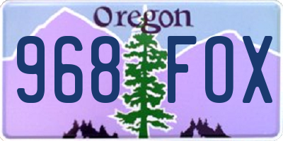 OR license plate 968FOX