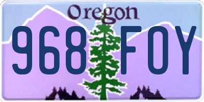OR license plate 968FOY