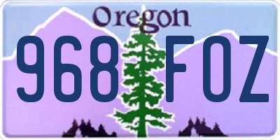 OR license plate 968FOZ