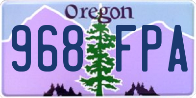 OR license plate 968FPA