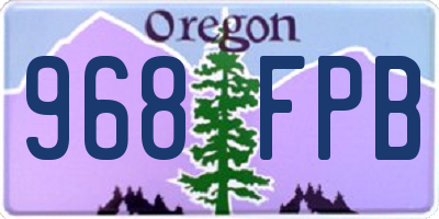 OR license plate 968FPB