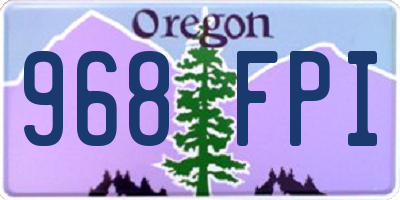 OR license plate 968FPI