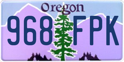 OR license plate 968FPK