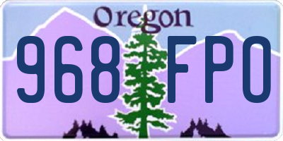 OR license plate 968FPO