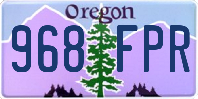 OR license plate 968FPR