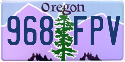 OR license plate 968FPV