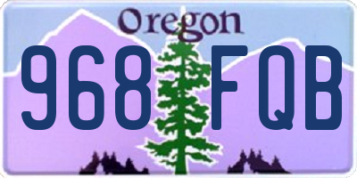 OR license plate 968FQB