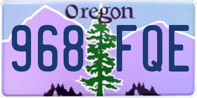 OR license plate 968FQE