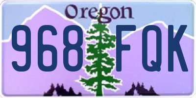OR license plate 968FQK