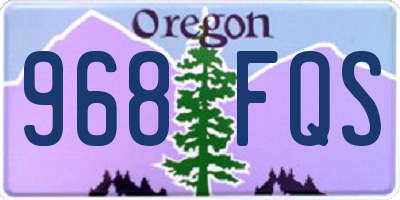 OR license plate 968FQS