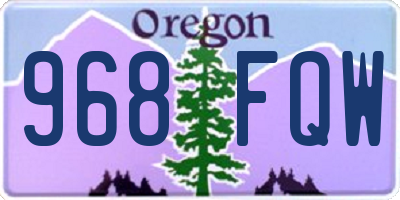 OR license plate 968FQW
