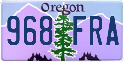 OR license plate 968FRA