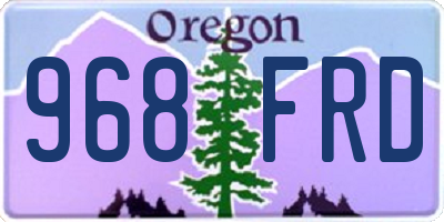 OR license plate 968FRD