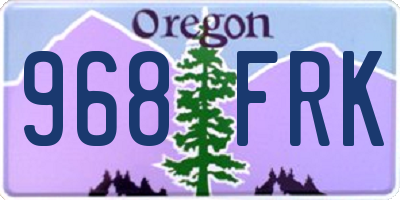 OR license plate 968FRK