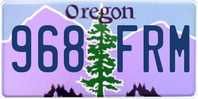 OR license plate 968FRM