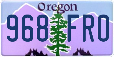 OR license plate 968FRO