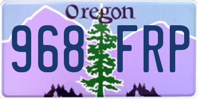 OR license plate 968FRP