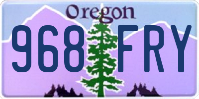 OR license plate 968FRY