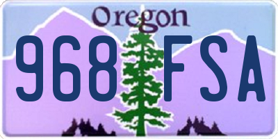 OR license plate 968FSA