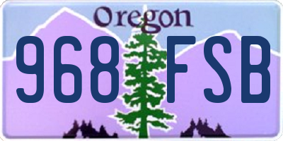 OR license plate 968FSB