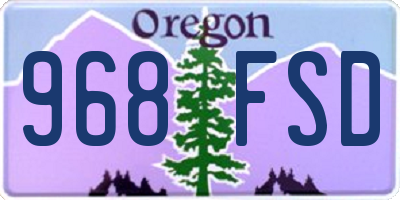 OR license plate 968FSD