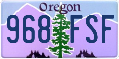 OR license plate 968FSF