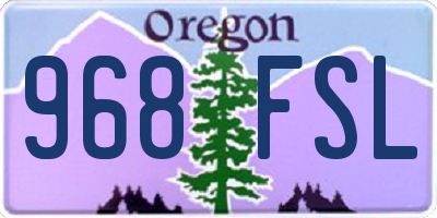 OR license plate 968FSL
