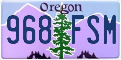 OR license plate 968FSM