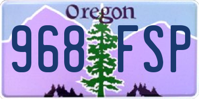 OR license plate 968FSP