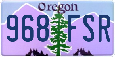 OR license plate 968FSR