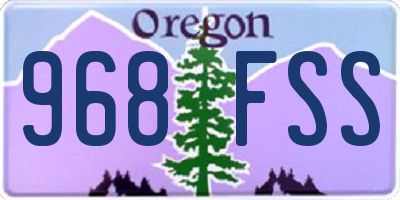 OR license plate 968FSS