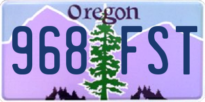 OR license plate 968FST