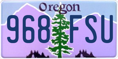 OR license plate 968FSU