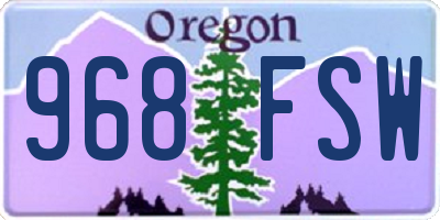 OR license plate 968FSW