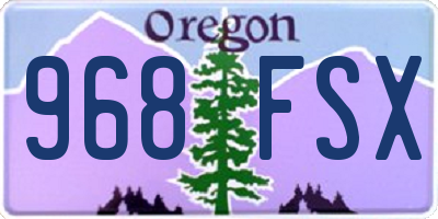 OR license plate 968FSX